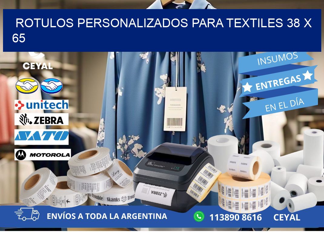 ROTULOS PERSONALIZADOS PARA TEXTILES 38 x 65