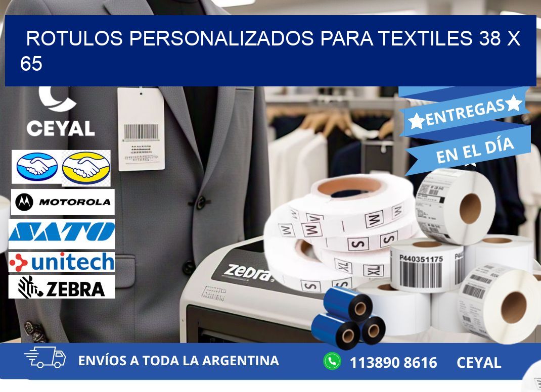 ROTULOS PERSONALIZADOS PARA TEXTILES 38 x 65