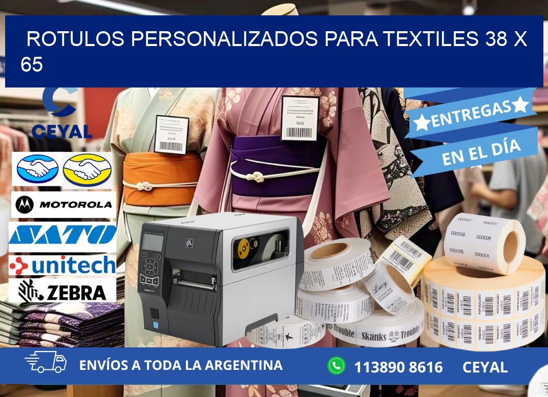 ROTULOS PERSONALIZADOS PARA TEXTILES 38 x 65
