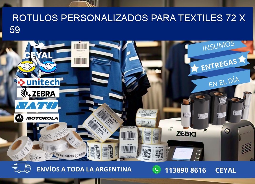 ROTULOS PERSONALIZADOS PARA TEXTILES 72 x 59