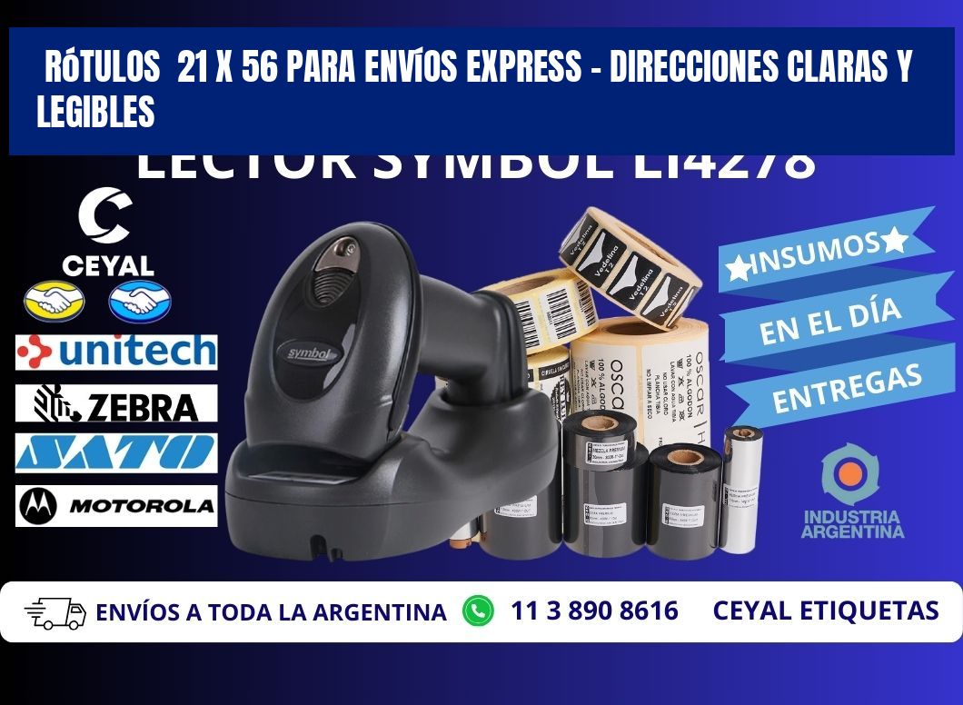 Rótulos  21 x 56 para Envíos Express – Direcciones Claras y Legibles