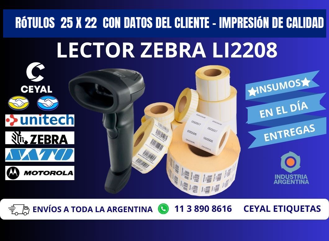 Rótulos 25 x 22 con Datos del Cliente – Impresión de Calidad