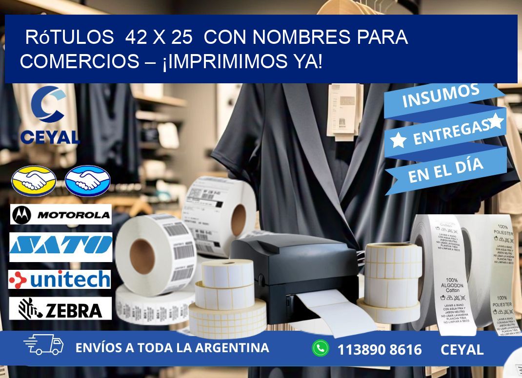 Rótulos  42 x 25  con Nombres para Comercios – ¡Imprimimos Ya!