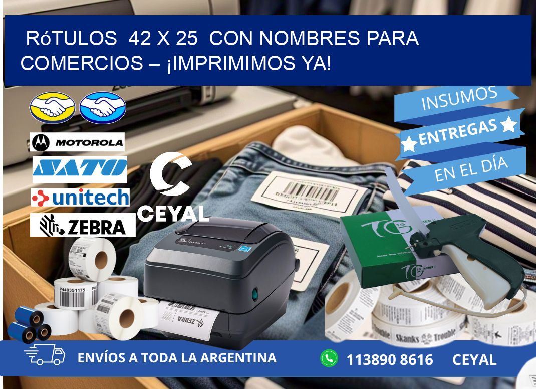 Rótulos  42 x 25  con Nombres para Comercios – ¡Imprimimos Ya!