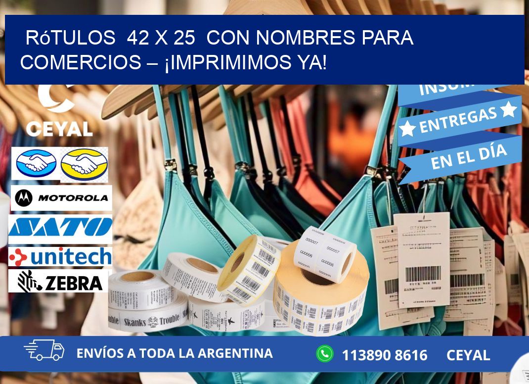 Rótulos  42 x 25  con Nombres para Comercios – ¡Imprimimos Ya!