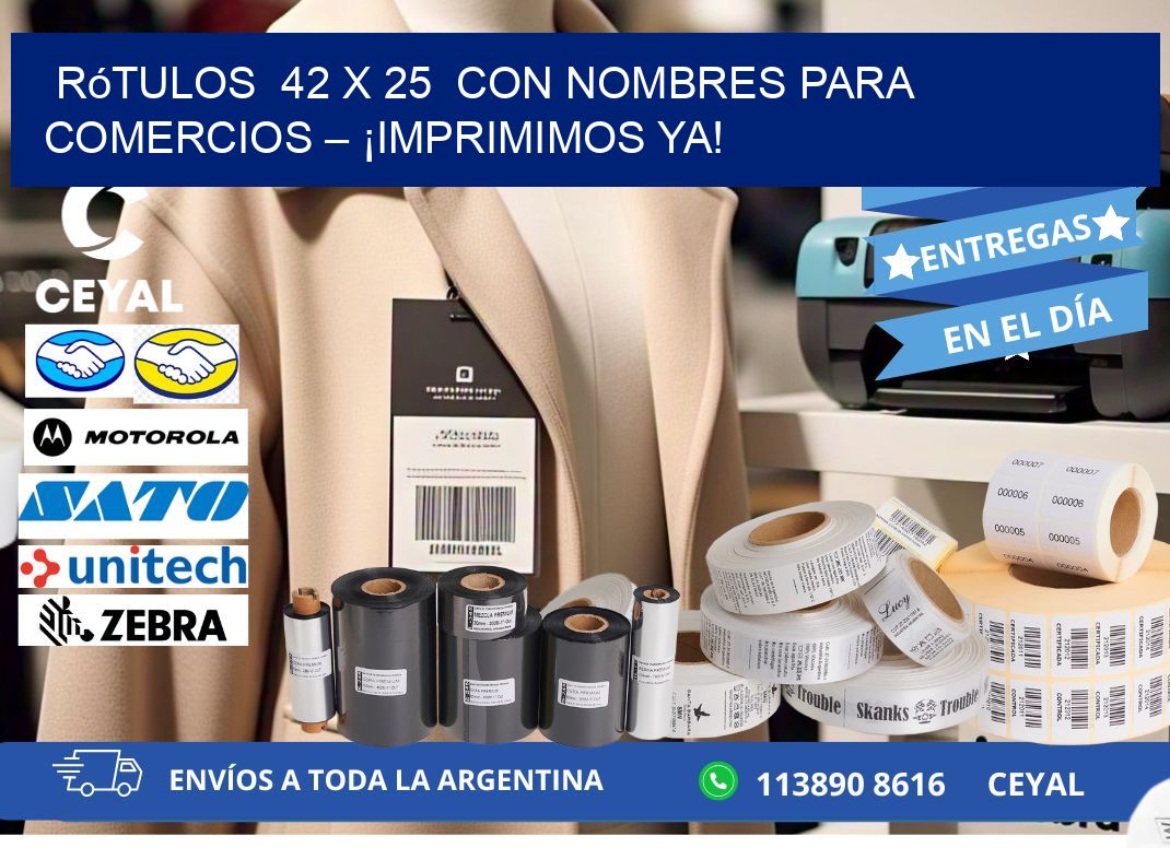 Rótulos  42 x 25  con Nombres para Comercios – ¡Imprimimos Ya!
