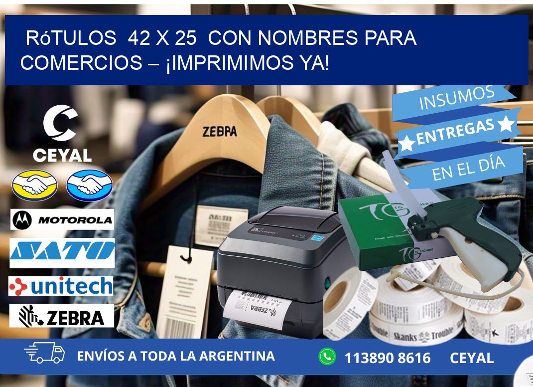 Rótulos  42 x 25  con Nombres para Comercios – ¡Imprimimos Ya!