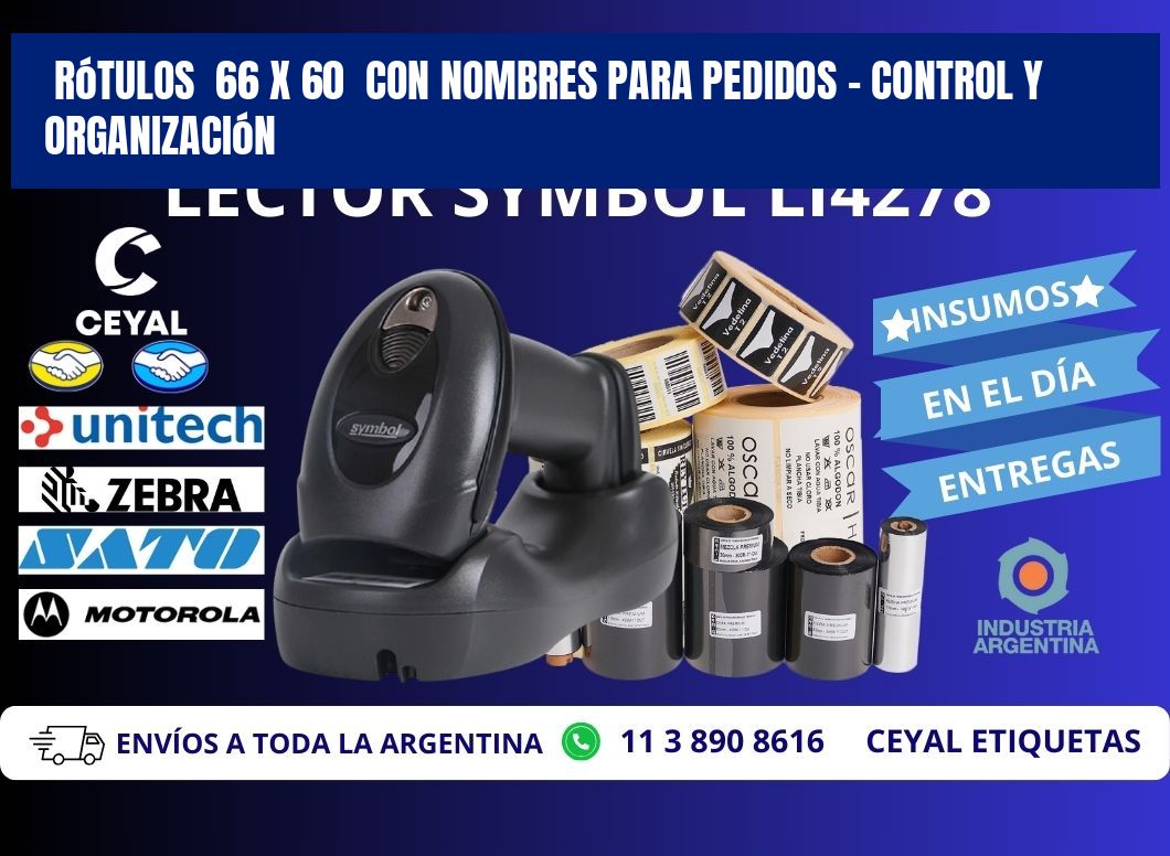 Rótulos  66 x 60  con Nombres para Pedidos – Control y Organización
