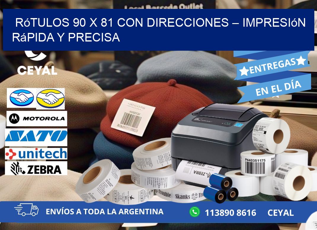 Rótulos 90 x 81 con Direcciones – Impresión Rápida y Precisa