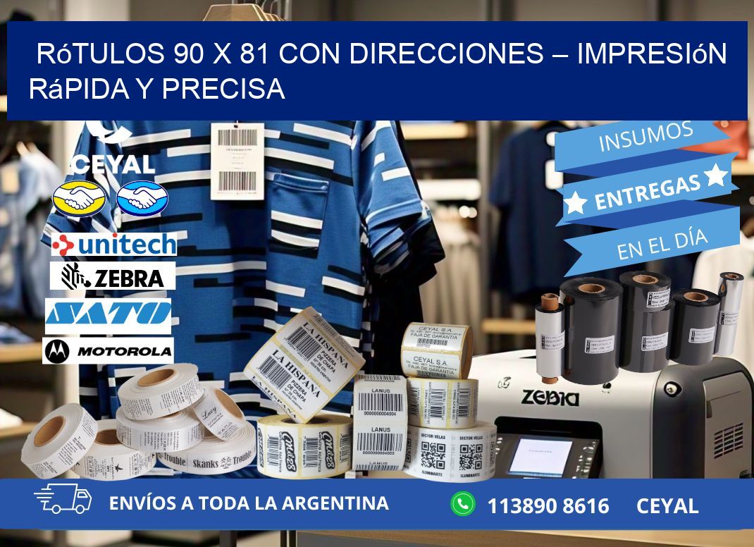 Rótulos 90 x 81 con Direcciones – Impresión Rápida y Precisa