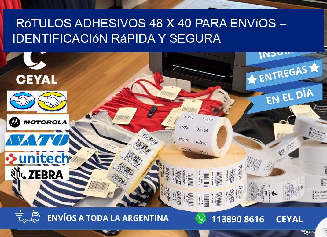 Rótulos Adhesivos 48 x 40 para Envíos – Identificación Rápida y Segura