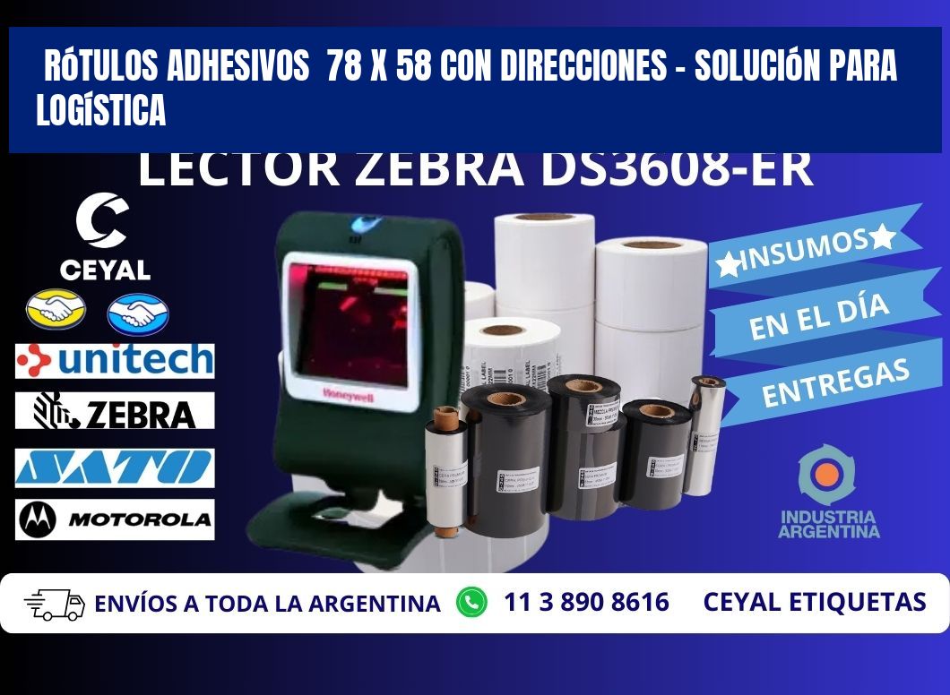 Rótulos Adhesivos  78 x 58 con Direcciones – Solución para Logística