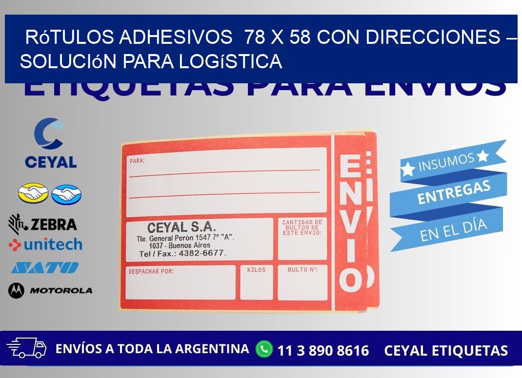 Rótulos Adhesivos  78 x 58 con Direcciones – Solución para Logística