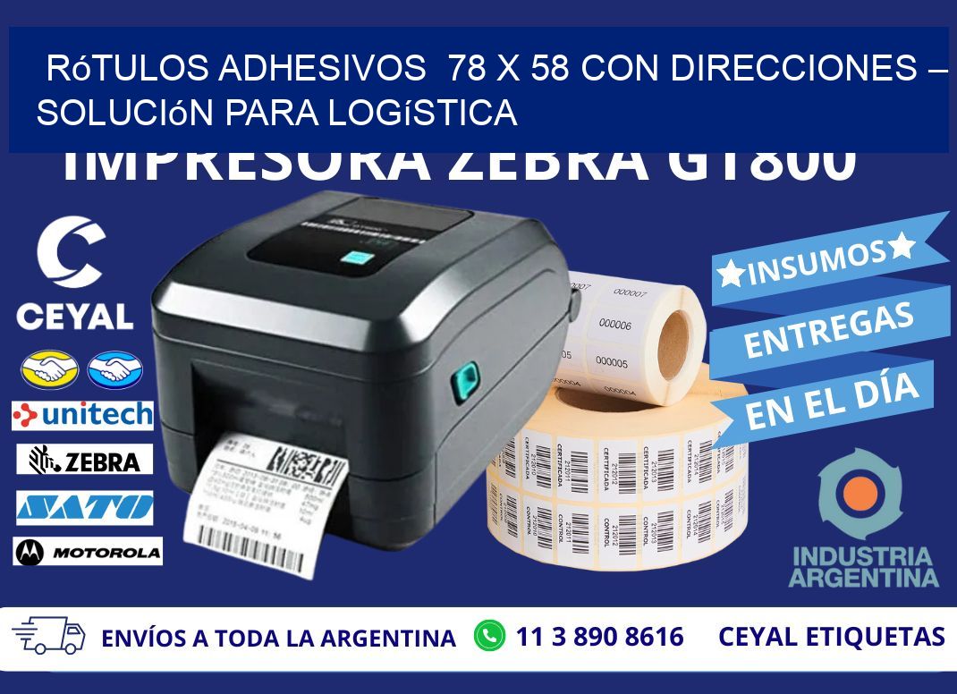 Rótulos Adhesivos  78 x 58 con Direcciones – Solución para Logística