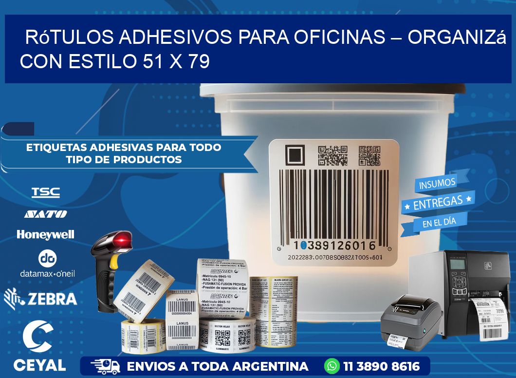 Rótulos Adhesivos para Oficinas – Organizá con Estilo 51 x 79