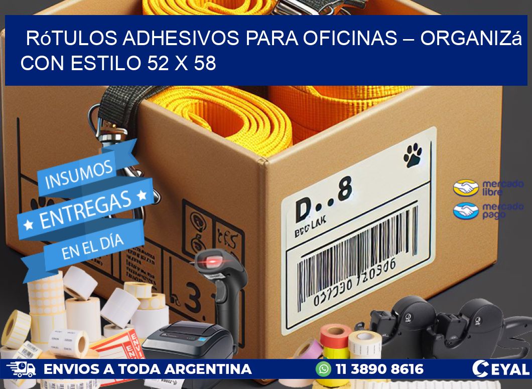 Rótulos Adhesivos para Oficinas – Organizá con Estilo 52 x 58