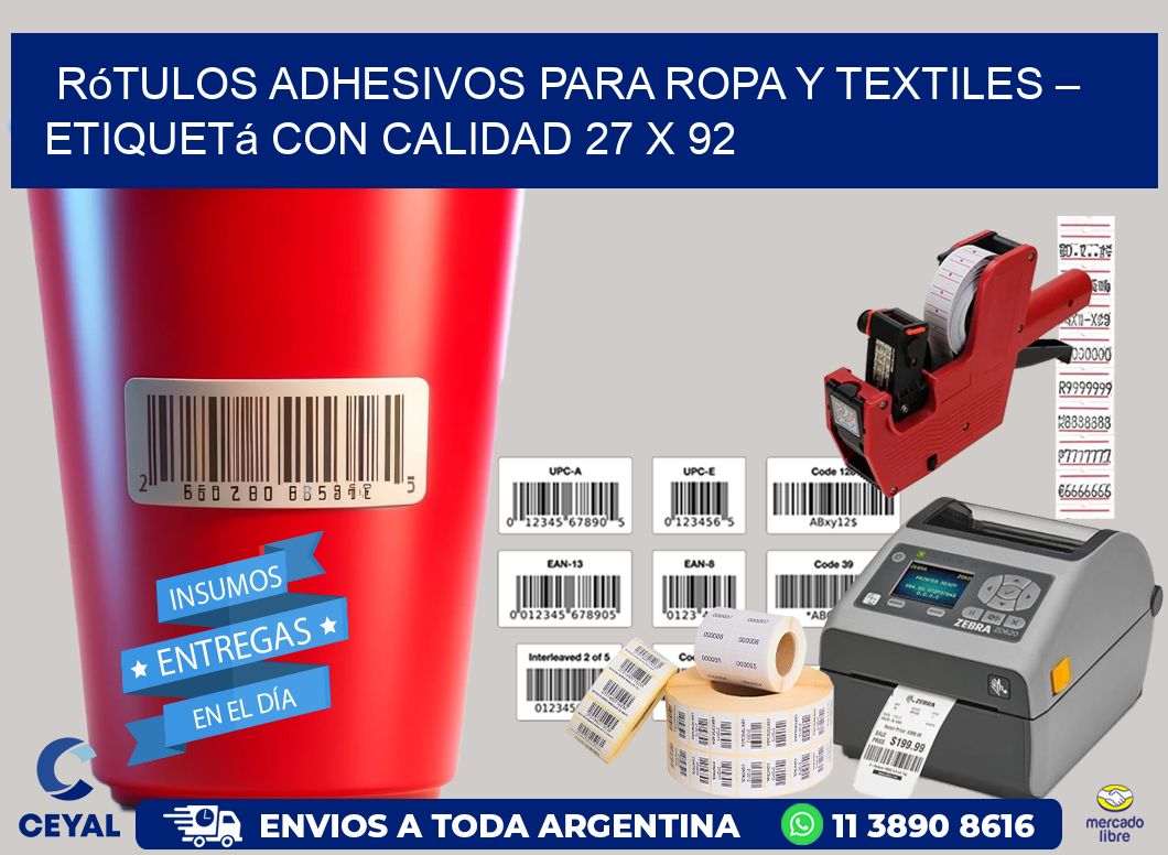 Rótulos Adhesivos para Ropa y Textiles – Etiquetá con Calidad 27 x 92