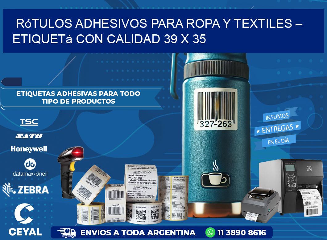 Rótulos Adhesivos para Ropa y Textiles – Etiquetá con Calidad 39 x 35