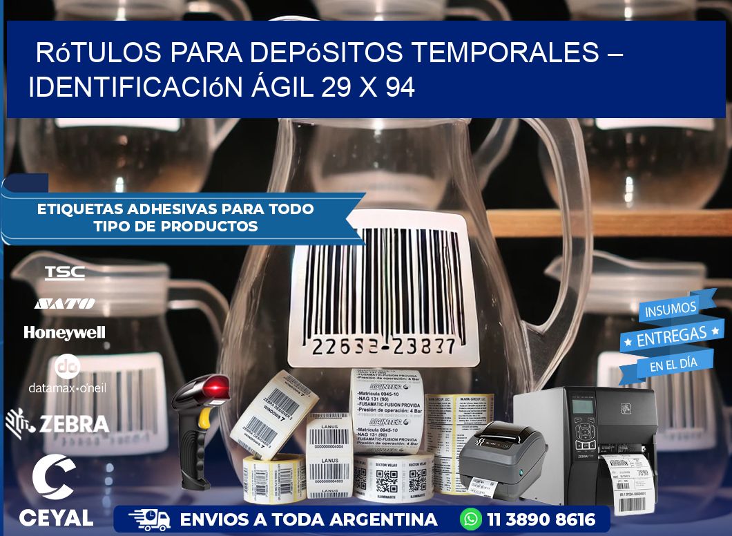 Rótulos para Depósitos Temporales – Identificación Ágil 29 x 94