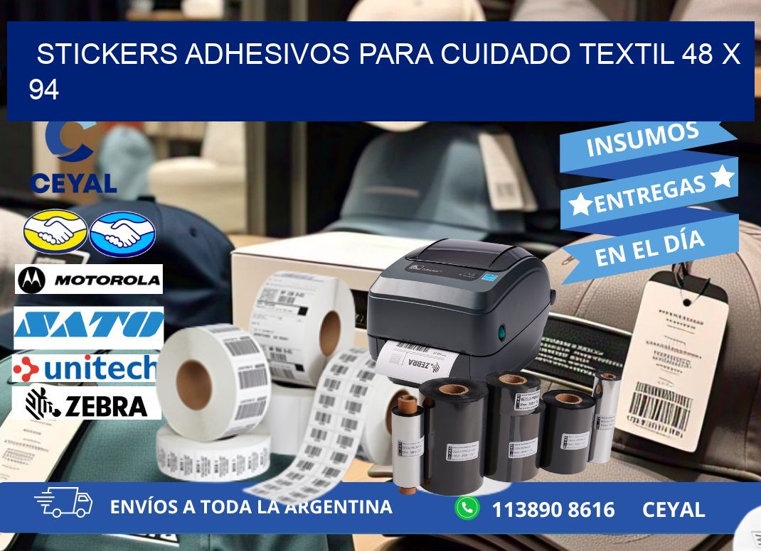 STICKERS ADHESIVOS PARA CUIDADO TEXTIL 48 x 94