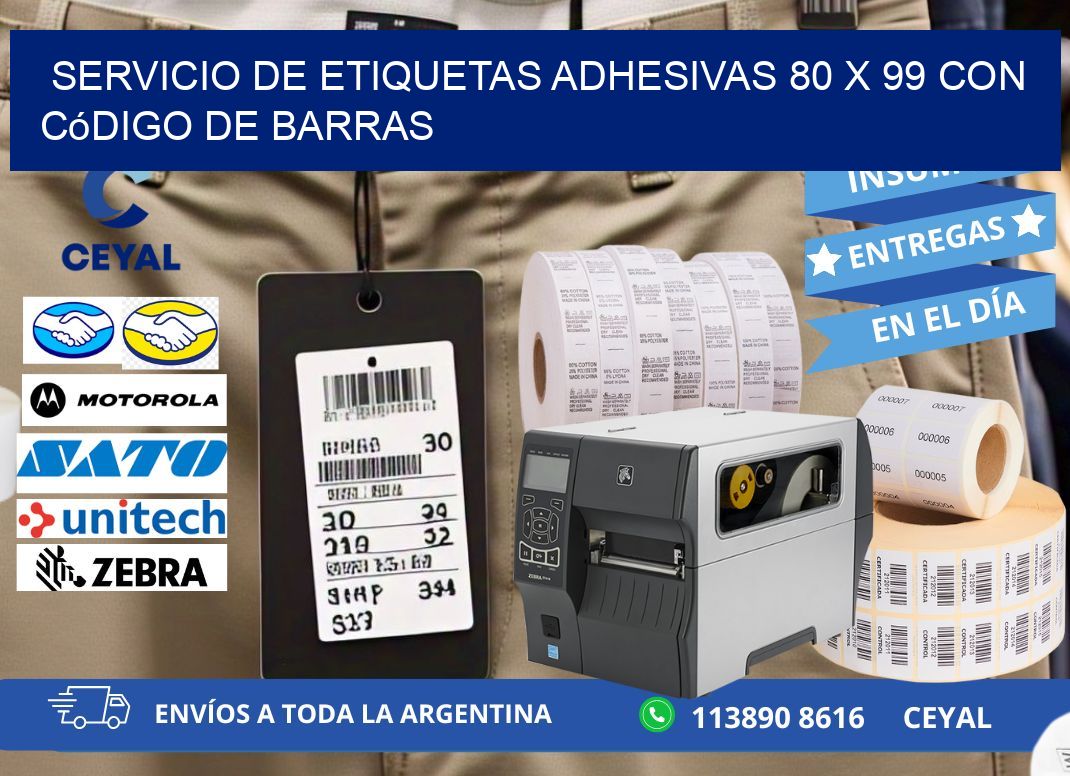 Servicio de Etiquetas Adhesivas 80 x 99 con Código de Barras