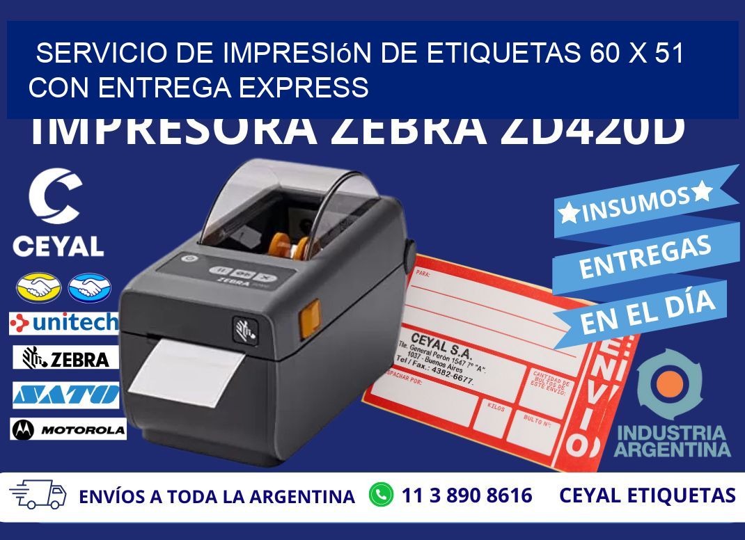 Servicio de Impresión de Etiquetas 60 x 51 con Entrega Express