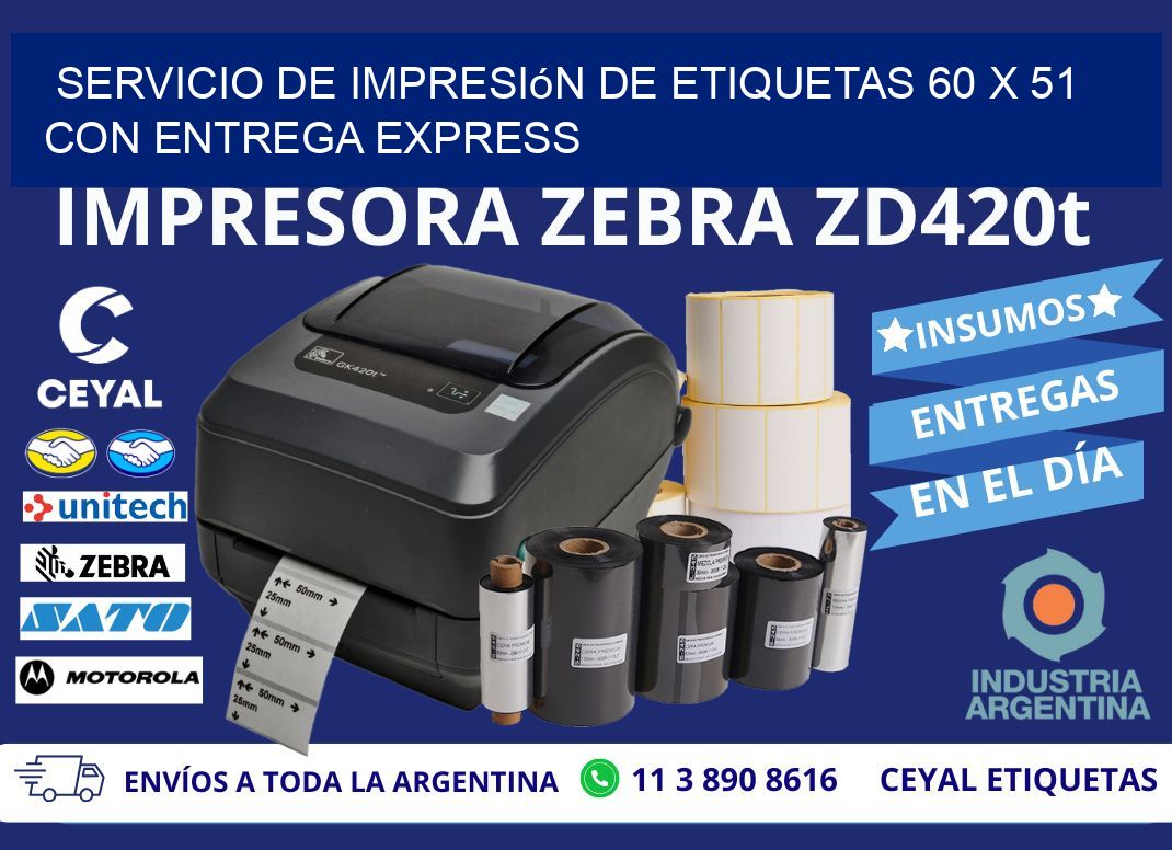 Servicio de Impresión de Etiquetas 60 x 51 con Entrega Express