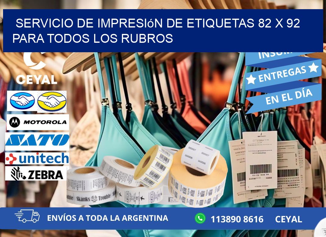 Servicio de Impresión de Etiquetas 82 x 92 para Todos los Rubros