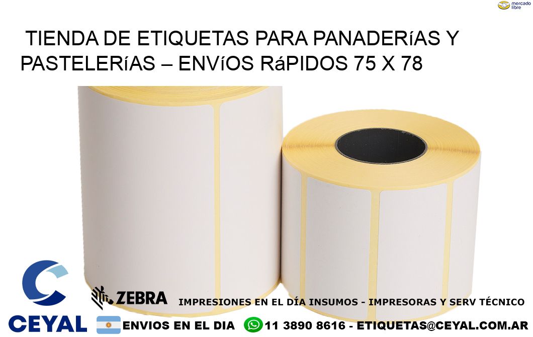 Tienda de Etiquetas para Panaderías y Pastelerías – Envíos Rápidos 75 x 78