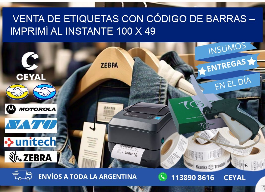VENTA DE ETIQUETAS CON CÓDIGO DE BARRAS – IMPRIMÍ AL INSTANTE 100 x 49