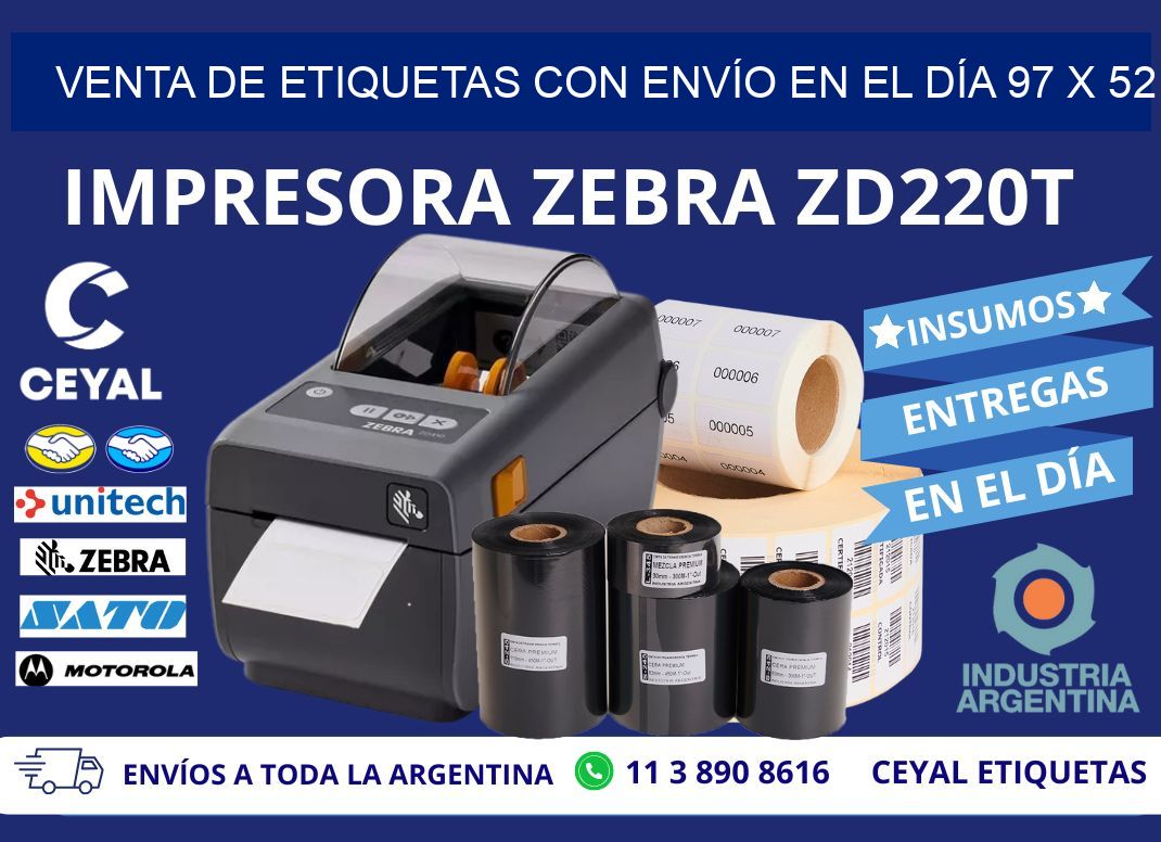 VENTA DE ETIQUETAS CON ENVÍO EN EL DÍA 97 x 52