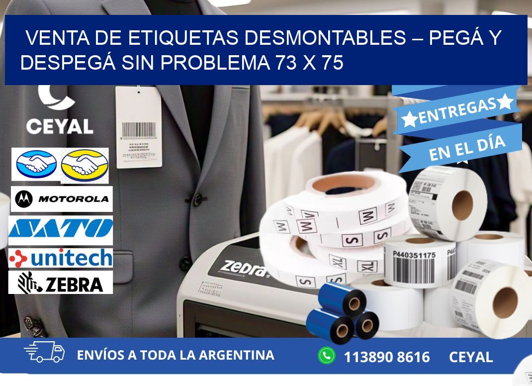 VENTA DE ETIQUETAS DESMONTABLES – PEGÁ Y DESPEGÁ SIN PROBLEMA 73 x 75