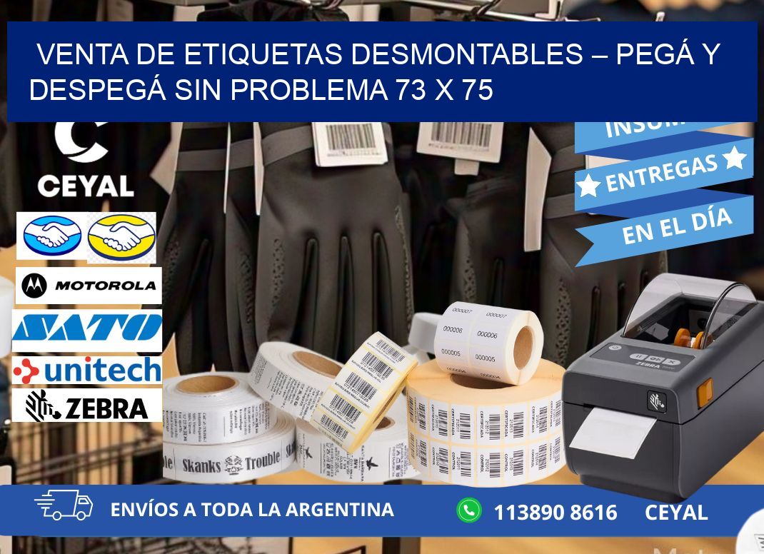 VENTA DE ETIQUETAS DESMONTABLES – PEGÁ Y DESPEGÁ SIN PROBLEMA 73 x 75