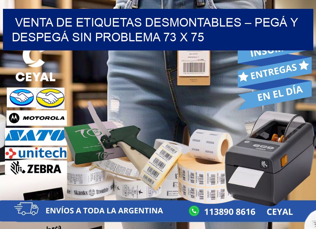 VENTA DE ETIQUETAS DESMONTABLES – PEGÁ Y DESPEGÁ SIN PROBLEMA 73 x 75