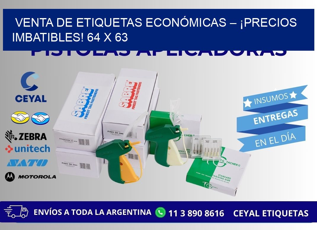 VENTA DE ETIQUETAS ECONÓMICAS – ¡PRECIOS IMBATIBLES! 64 x 63