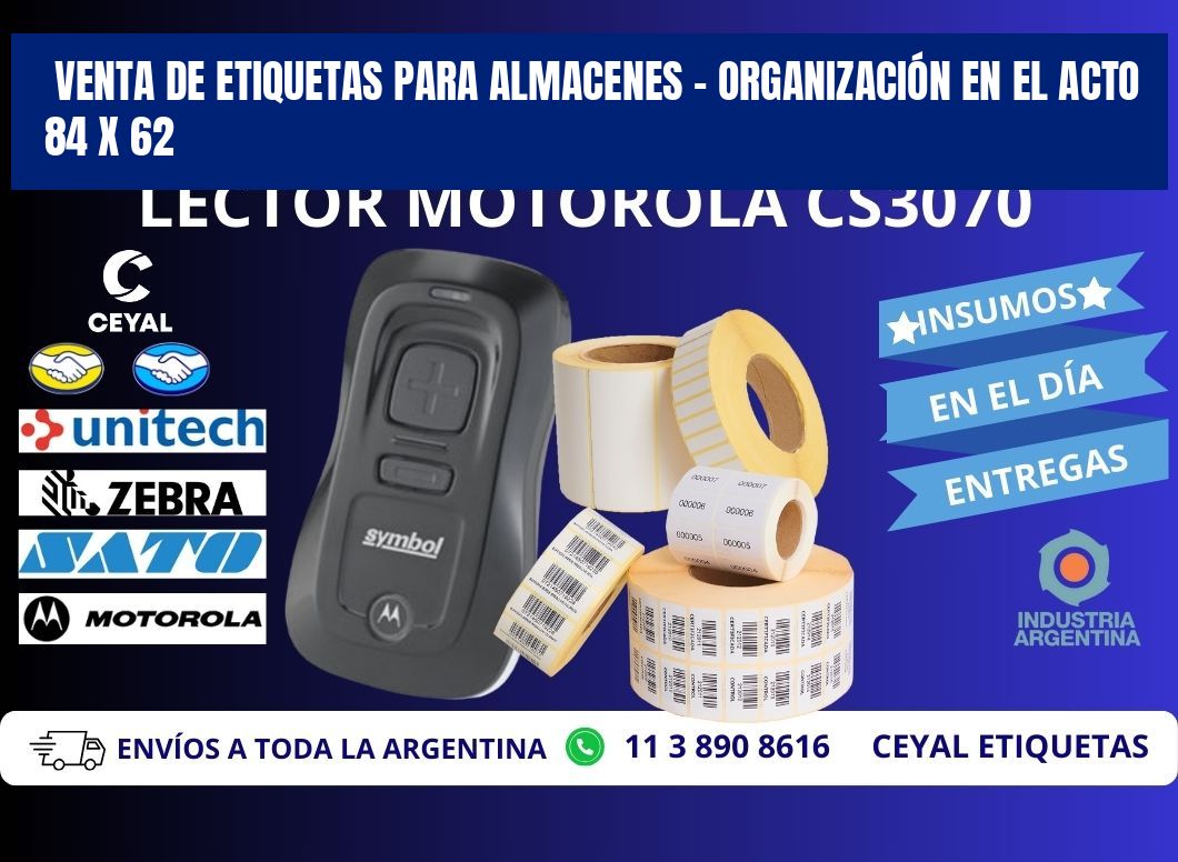 VENTA DE ETIQUETAS PARA ALMACENES – ORGANIZACIÓN EN EL ACTO 84 x 62