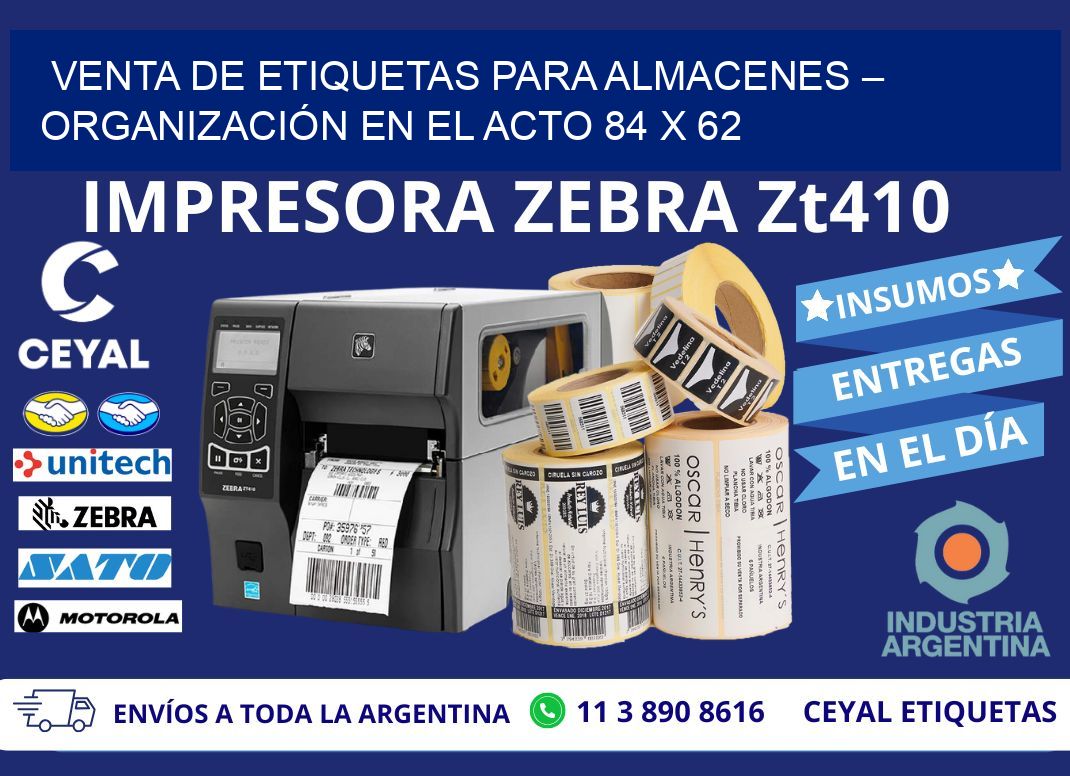 VENTA DE ETIQUETAS PARA ALMACENES – ORGANIZACIÓN EN EL ACTO 84 x 62