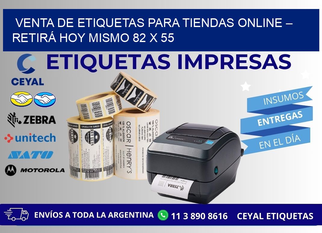 VENTA DE ETIQUETAS PARA TIENDAS ONLINE – RETIRÁ HOY MISMO 82 x 55