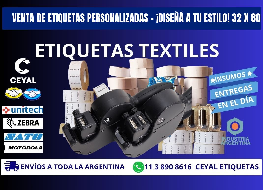 VENTA DE ETIQUETAS PERSONALIZADAS – ¡DISEÑÁ A TU ESTILO! 32 x 80