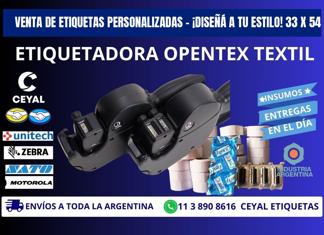 VENTA DE ETIQUETAS PERSONALIZADAS – ¡DISEÑÁ A TU ESTILO! 33 x 54