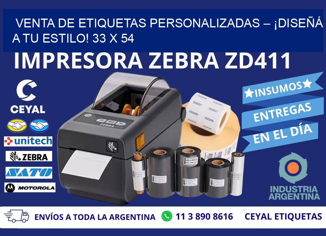 VENTA DE ETIQUETAS PERSONALIZADAS – ¡DISEÑÁ A TU ESTILO! 33 x 54