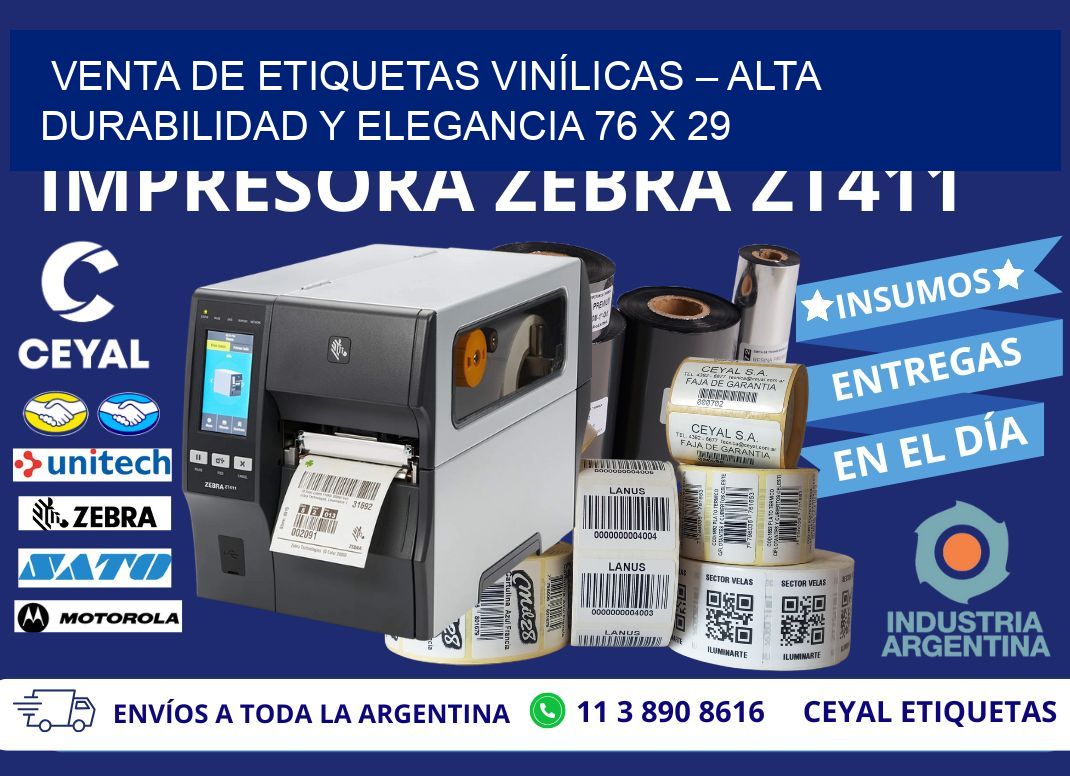 VENTA DE ETIQUETAS VINÍLICAS – ALTA DURABILIDAD Y ELEGANCIA 76 x 29