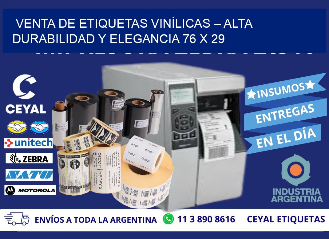 VENTA DE ETIQUETAS VINÍLICAS – ALTA DURABILIDAD Y ELEGANCIA 76 x 29
