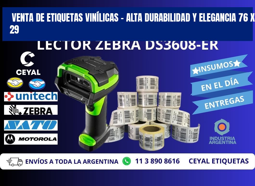 VENTA DE ETIQUETAS VINÍLICAS – ALTA DURABILIDAD Y ELEGANCIA 76 x 29