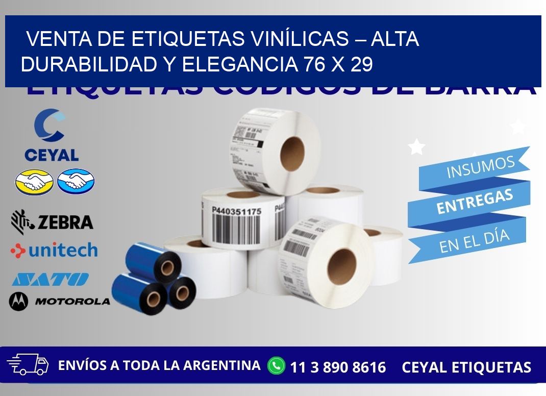 VENTA DE ETIQUETAS VINÍLICAS – ALTA DURABILIDAD Y ELEGANCIA 76 x 29