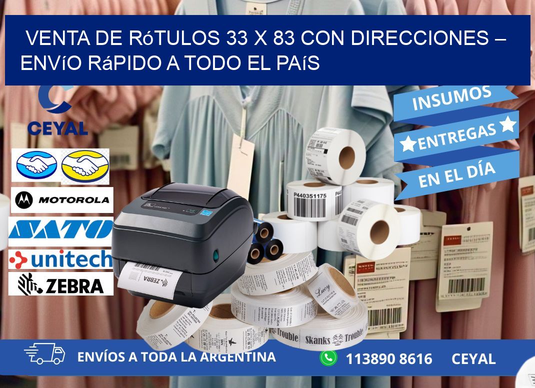 Venta de Rótulos 33 x 83 con Direcciones – Envío Rápido a Todo el País