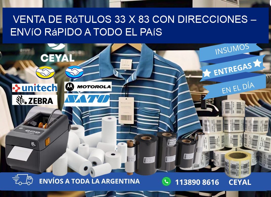 Venta de Rótulos 33 x 83 con Direcciones – Envío Rápido a Todo el País