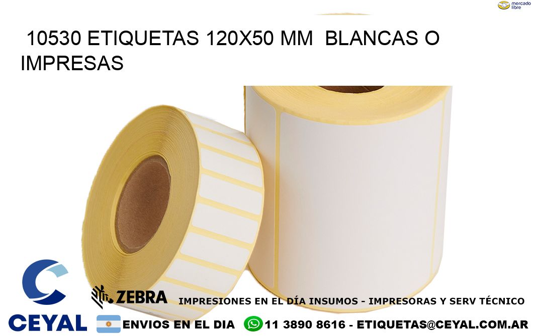 10530 ETIQUETAS 120x50 mm  BLANCAS O IMPRESAS
