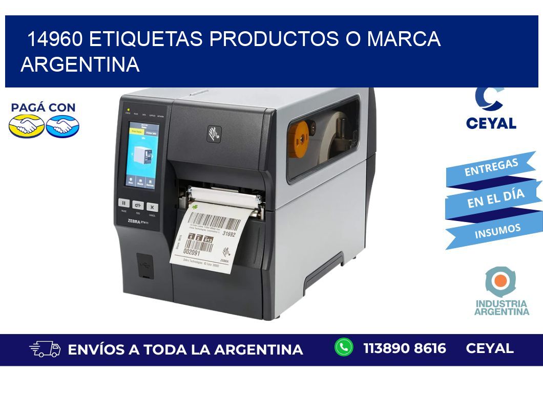 14960 ETIQUETAS PRODUCTOS O MARCA ARGENTINA