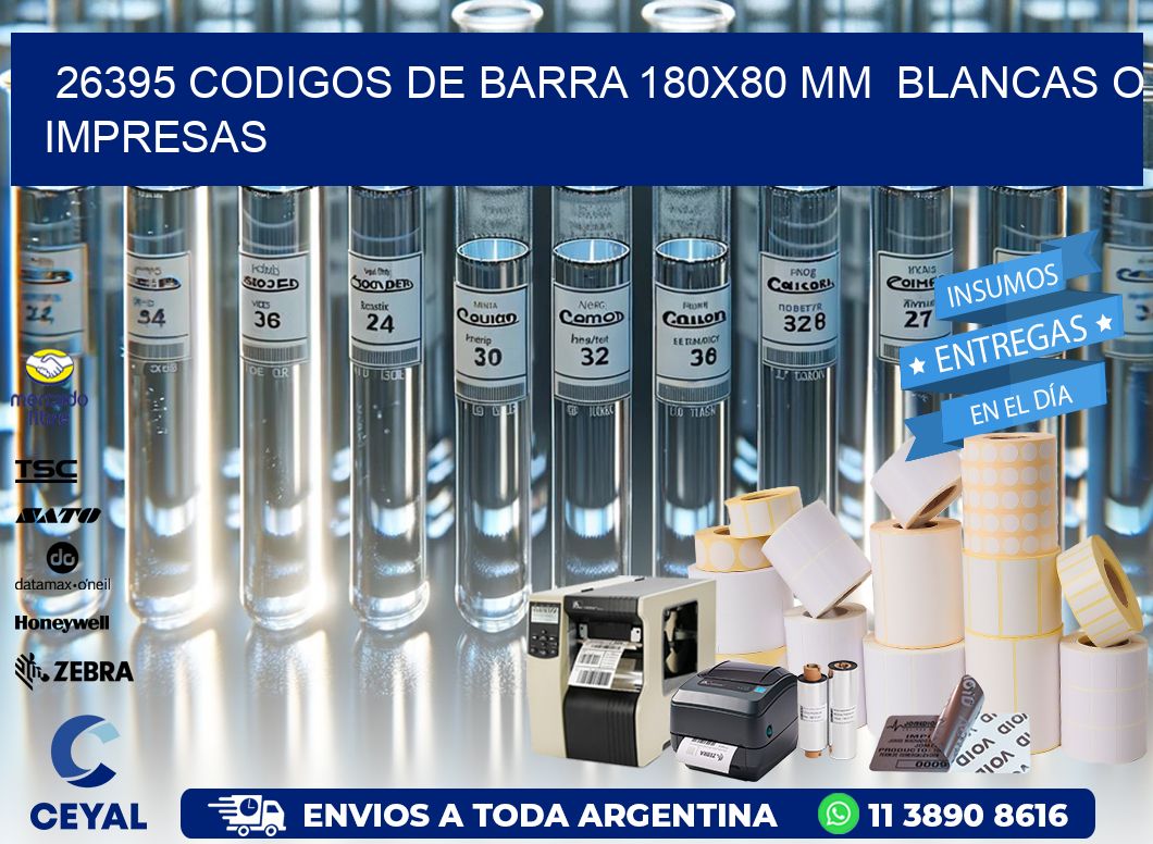 26395 CODIGOS DE BARRA 180×80 mm  BLANCAS O IMPRESAS
